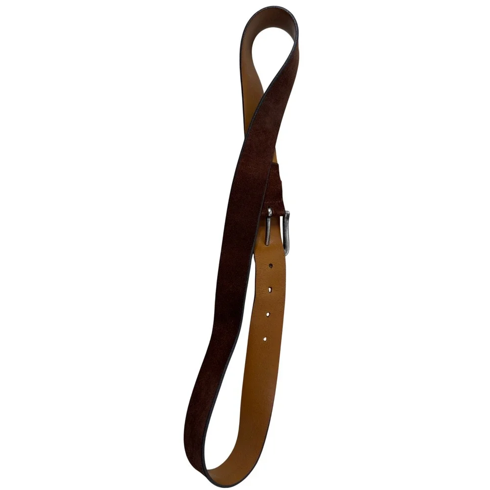 Johnston & Murphy Mens Brown Suede Leather Belt 36 Made in USA 75-6999